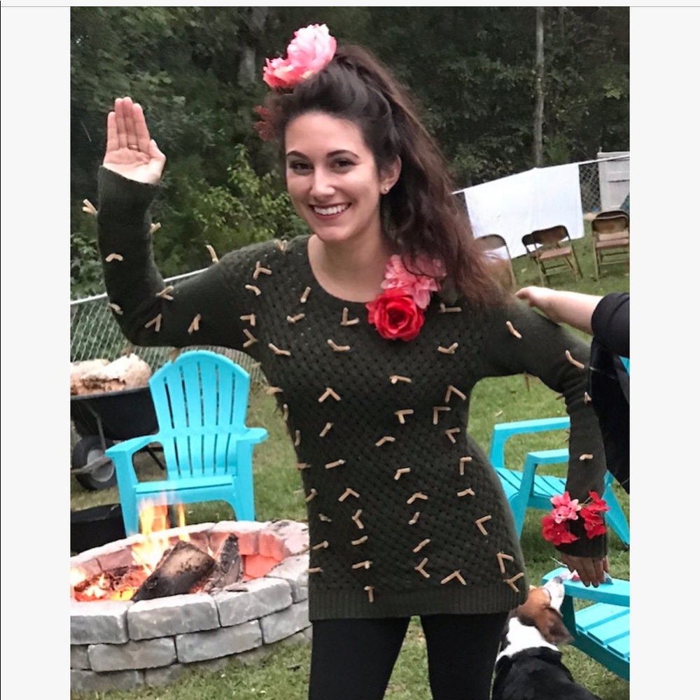 Cactus Halloween Costume Sweater & Hairpiece